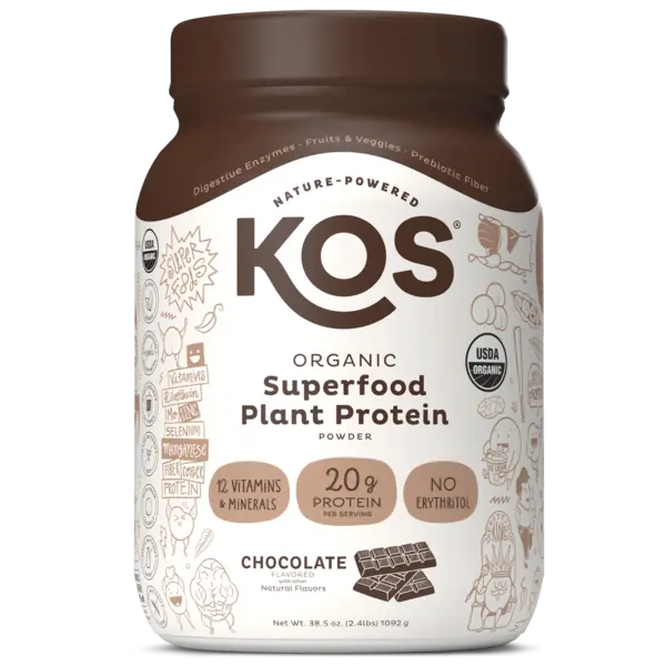 KOS plant protein powder container