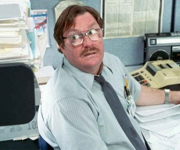 Office Space main character smashing printer