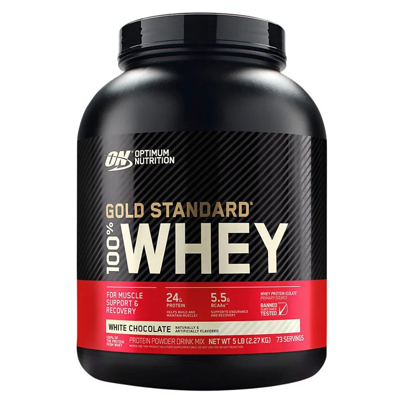 Optimum Nutrition whey protein powder container
