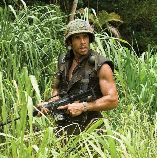 Tropic Thunder cast in full combat gear